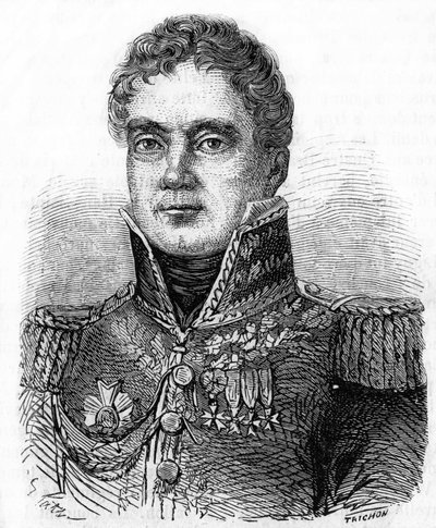 Porträtt av Georges Mouton, greve av Lobau (1770-1838), marechal av Frankrike. av Unknown artist