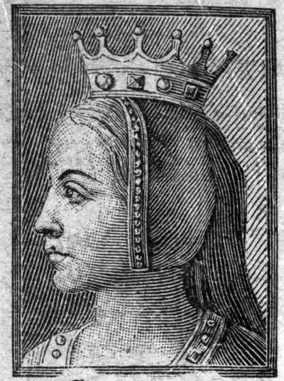 Porträtt av Gerberge av Sachsen (ca 913-968 eller 969), drottning av Frankrike, hustru till Ludvig IV av Outremer. av Unknown artist