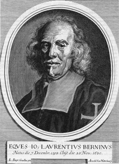 Porträtt av Gian Lorenzo (Gianlorenzo) Bernini känd som The Bernini (1598-1680) (1598 - 1680), italiensk skulptör, målare och arkitekt. Gravyr av Arnold Van Westerhout från 1682. av Unknown artist
