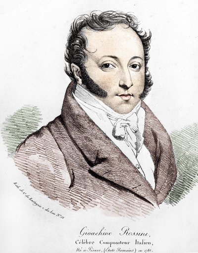 Porträtt av Gioacchino Rossini (1792-1868). av Unknown artist