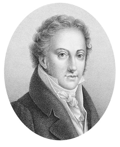 Porträtt av Gioacchino Rossini (1792-1868) italiensk kompositör. av Unknown artist