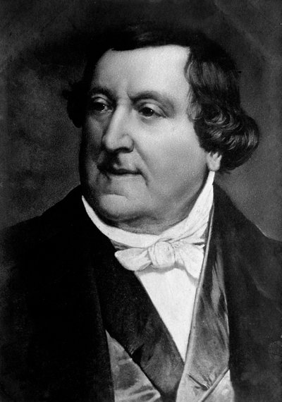 Porträtt av Gioacchino Rossini (gravyr av Unknown artist