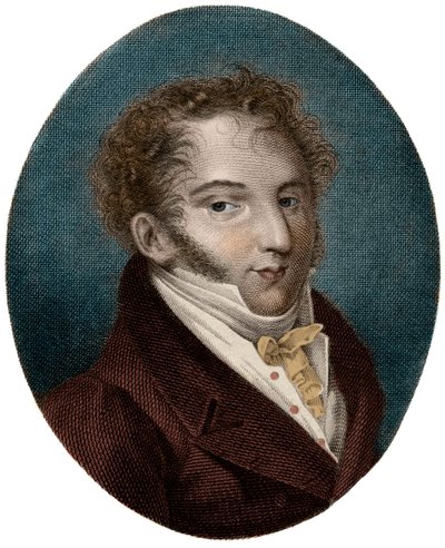 Porträtt av Gioachino (Gioacchino) Rossini (1792-1868), italiensk kompositör - av Unknown artist