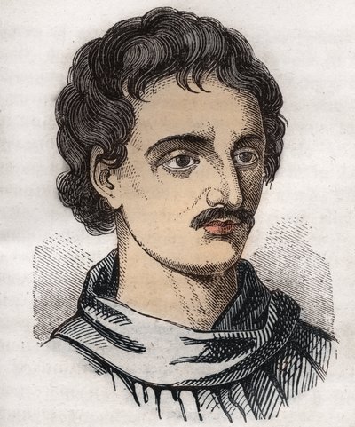 Porträtt av Giordano Bruno (1548-1600) italiensk dominikanermunk, filosof, matematiker, poet och astrolog. av Unknown artist