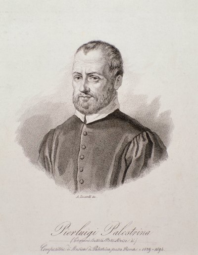 Porträtt av Giovanni Pierluigi da Palestrina (gravyr av Unknown artist
