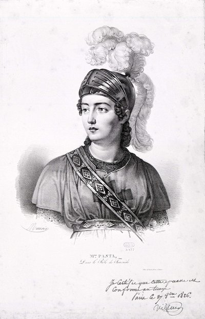 Porträtt av Giuditta Pasta (1797-1865). av Unknown artist