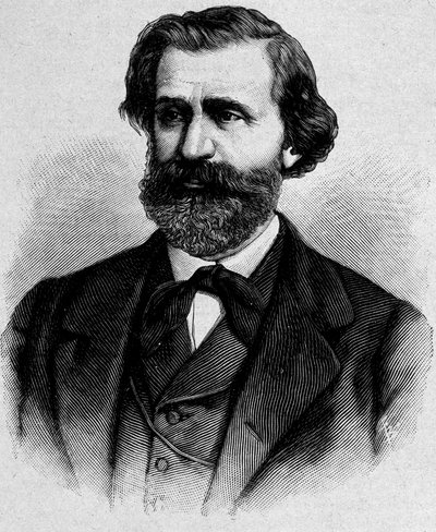 Porträtt av Giuseppe Verdi, italiensk kompositör (1813 - 1901) av Unknown artist