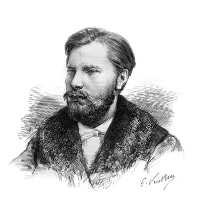 Porträtt av Guillaume Alexandre (Guillaume-Alexandre) Prins av Orange som dog 1884. Gravyr i "" Le Monde Illustré"" av Unknown artist