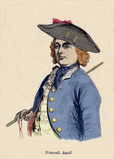 Porträtt av Hannah Snell (1723-1792) kvinnlig soldat, var en engelsman som tog rollen som en man för att bli soldat. av Unknown artist