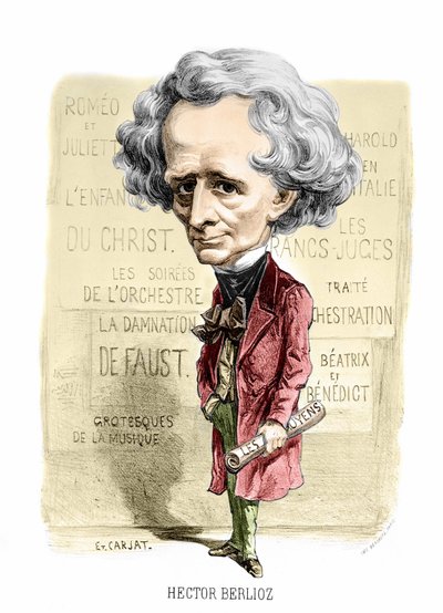 Porträtt av Hector Berlioz av Carjat. sd. sent 1800-tal. av Unknown artist