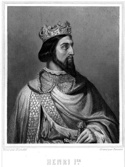 Porträtt av Henri I (ca 1008 - 1060), kung av Frankrike - i "" Histoire des Français"" av Lavallée, gravyr, sd. av Unknown artist