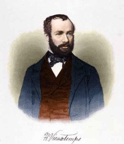 Porträtt av Henri Vieuxtemps (1820-1881), belgisk dirigent och kompositör. av Unknown artist