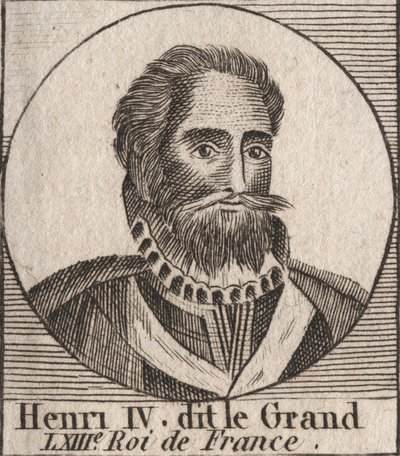 Porträtt av Henrik IV (1553-1610) Kung av Frankrike - Porträtt av Henrik IV (1553-1610) Kung av Frankrike - gravyr från "Instruction sur l