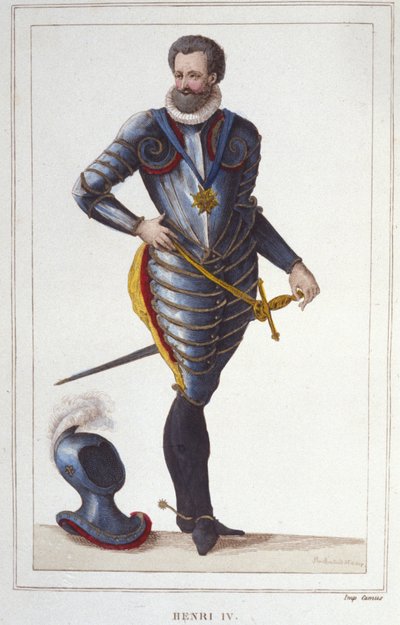 Porträtt av Henrik IV (1553-1610), kung av Frankrike Gravyr från 1830 av Unknown artist