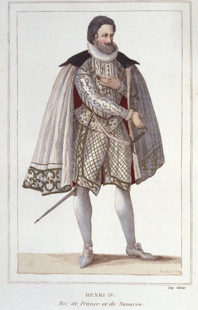 Porträtt av Henrik IV (1553-1610), kung av Frankrike Gravyr från 1830 av Unknown artist