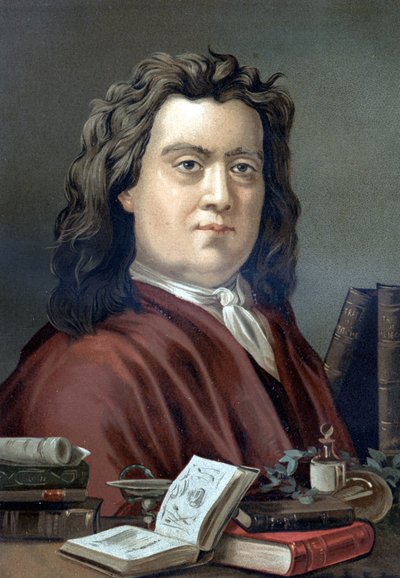Porträtt av Hermann Boerhaave (1668 - 1738), holländsk läkare och kemist, efter "Science and its Men" av Louis Figuier. Barcelona 1881 av Unknown artist