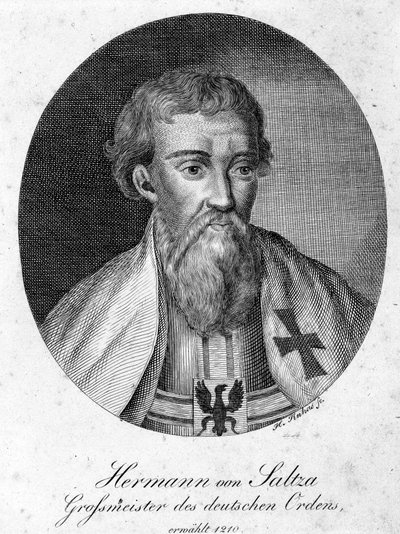Porträtt av Hermann von Salza (1170 - 1239), stormästare av Teutoniska Riddarorden. av Unknown artist