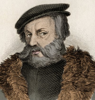 Porträtt av Hernan Cortes (1485-1547), spansk conquistador. av Unknown artist