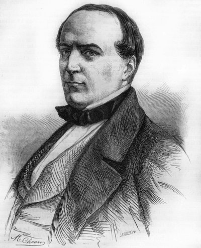 Porträtt av Hippolyte Fortoul (1811-1856). marinminister och minister för offentlig undervisning. Gravyr från 1866. av Unknown artist