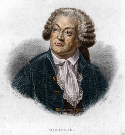 Porträtt av Honore Gabriel Riquetti, jarl av Mirabeau (1749-1791), fransk politiker. av Unknown artist