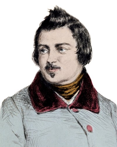 Porträtt av Honore de Balzac (1799-1850) engelsk författare gravyr av Unknown artist