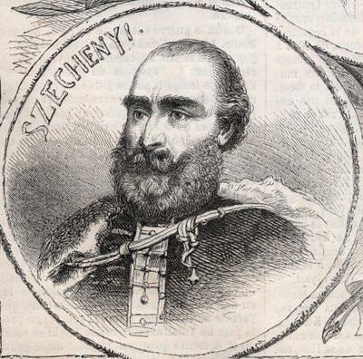 Porträtt av Istvan Szechenyi (1791-1860), ungersk politiker - Gravyr från "" The Illustrous World"" av Unknown artist