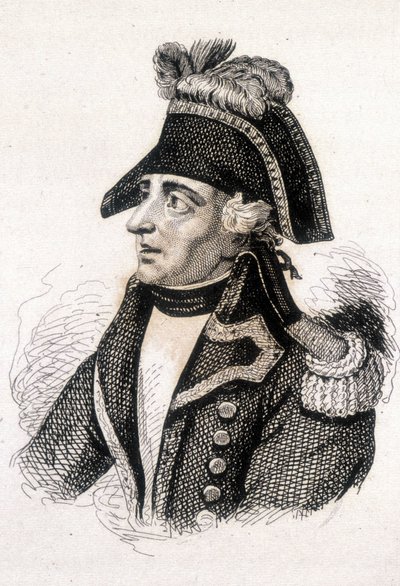 Porträtt av Jacques Francois Coquille, dit Dugommier (1739 - 1794), fransk general. Gravyr 1800-talet. av Unknown artist
