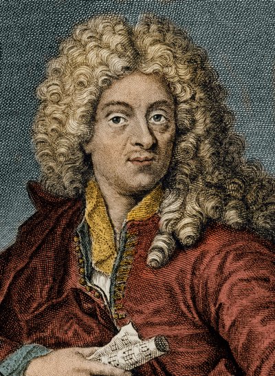 Porträtt av Jean-Baptiste Lully gravyr 1800-talet - Porträtt av Jean Baptiste (Lully (Giovanni Battista Lulli) (1632-1687) av Unknown artist