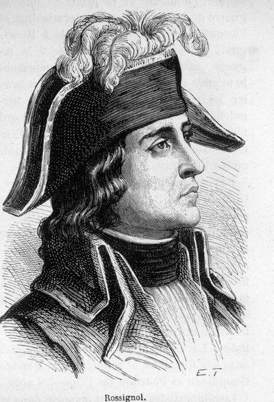 Porträtt av Jean Antoine Rossignol, general francais (1759-1868). av Unknown artist