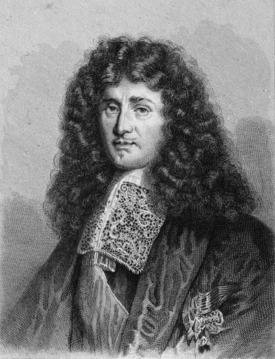 Porträtt av Jean Baptiste (Jean-Baptiste) Colbert (1619-1683), fransk politiker - i "Histoire des Français" av Lavallée, gravyr, sd. av Unknown artist