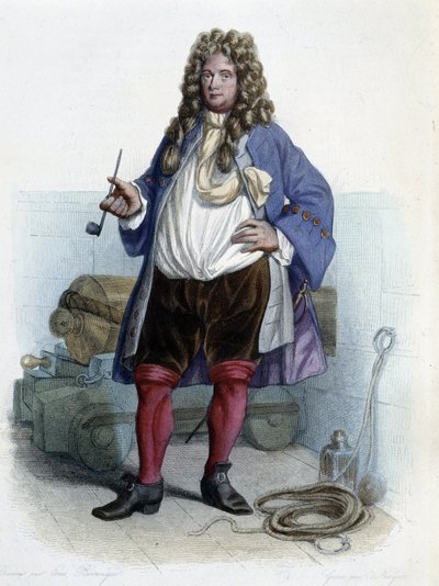 Porträtt av Jean Bart, fransk kapare (1650-1702) - i "" Le Plutarque francais", av Mennechet av Unknown artist