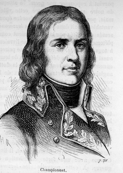 Porträtt av Jean Etienne Championet (1762-1800), fransk general, han deltog i revolutionens kampanjer. av Unknown artist
