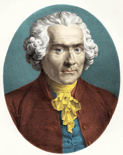 Porträtt av Jean Jacques Rousseau (1712-1778). av Unknown artist