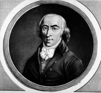 Porträtt av Jean Marie Roland de la Platiere (1734-1793), fransk minister. Gravyr i "" Komplett samling av historiska målningar från den franska revolutionen, i tre volymer.""" 1804. av Unknown artist