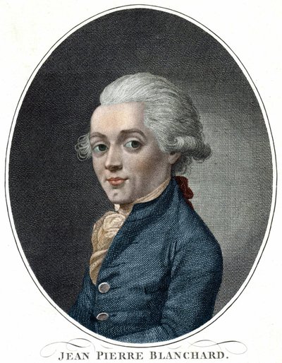 Porträtt av Jean Pierre Blanchard (1709 - 1853), fransk flygindustri av Unknown artist