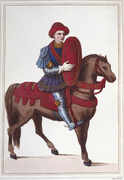 Porträtt av Jean Poton, herre av Xaintrailles, eller av Saintrailles Maréchal av Frankrike (ca 1400 till 1461) Han var en av Jeanne d