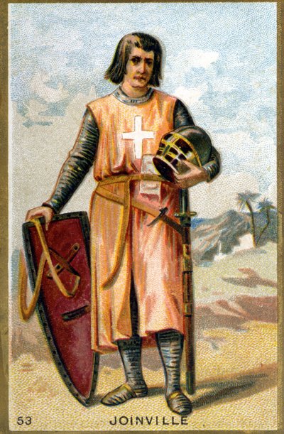 Porträtt av Jean de Joinville (1225 - 1317) fransk kolumnist. Kromolitografi av 1800-talet. av Unknown artist