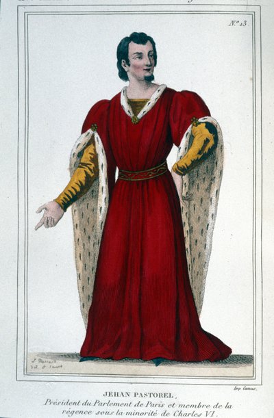 Porträtt av Jehan Pastorel, president i Parisparlamentet och medlem av regenten under Charles VIs minoritet av Unknown artist