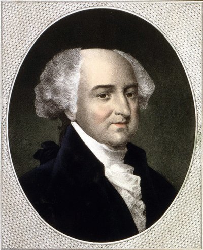 Porträtt av John Adams (1735 - 1826), USA:s andra president (1797 - 1801). Gravyr sd. 1800-talet. av Unknown artist