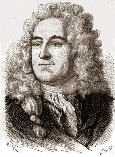 Porträtt av John Law (1671 - 1729), Scottish Financial som orsakade konkurs 1720 (Event of Quincampoix Street) av Unknown artist