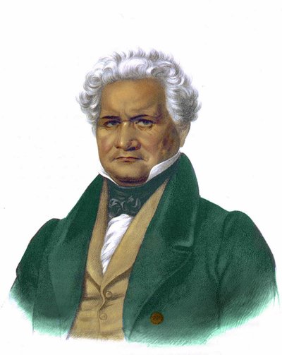 Porträtt av John Ridge, gravyr 1838. av Unknown artist