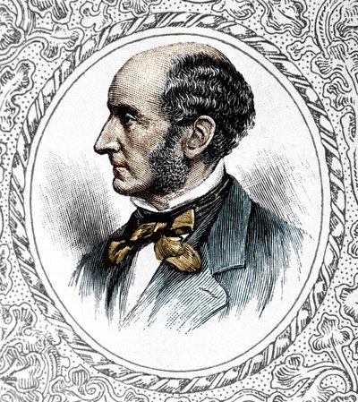 Porträtt av John Stuart Mill. Brittisk filosof och ekonom 1806 till 1873 av Unknown artist