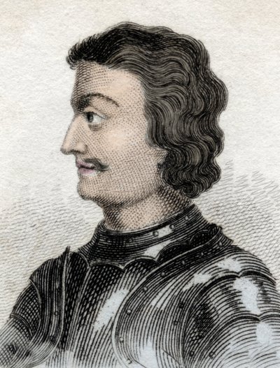 Porträtt av John of Scotland eller John of Balliol (ca 1248-ca 1315), kung av Skottland. Gravyr av 1800-talet. av Unknown artist