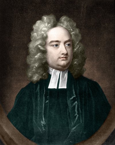 Porträtt av Jonathan Swift. Irländsk författare (1667 till 1745). av Unknown artist