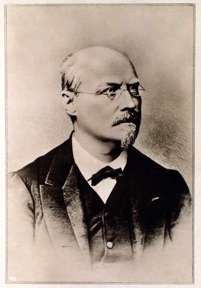 Porträtt av Joseph Joachim Raff (gravyr av Unknown artist