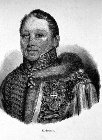 Porträtt av Joseph Radetzky, greve von Radetz (1766 - 1858), österrikisk fältmarskalk. av Unknown artist