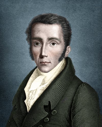Porträtt av Joseph von Fraunhofer (1787 - 1826) tysk optiker och fysiker, grundare av spektroskopi. av Unknown artist