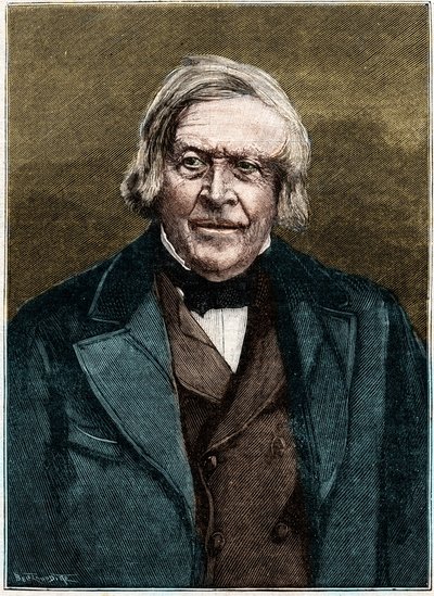 Porträtt av Jules Michelet, fransk historiker och författare (1798 - 1874). av Unknown artist
