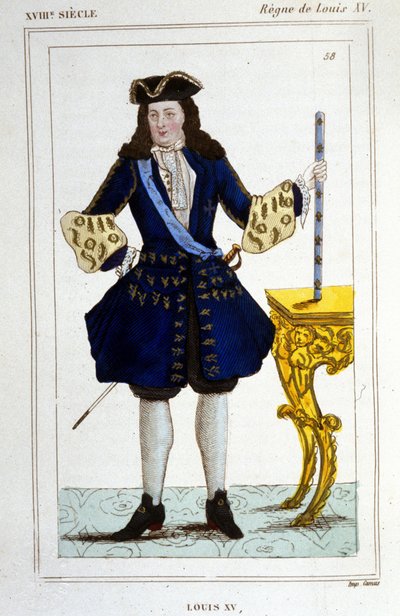 Porträtt av kung Ludvig XV (1710 - 1774). av Unknown artist