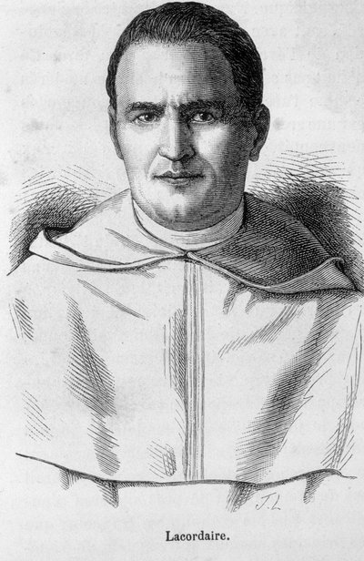 Porträtt av Lacordaire, fransk präst och dominikan (1802 - 1861). av Unknown artist